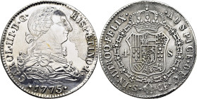 Sevilla. 4 escudos. 1775. CF. Falsa de época. Interesante
