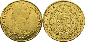 Sevilla. 4 escudos. 1776. CF. Tono. Atractivo