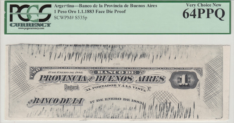 Argentina, 1 Peso Oro, 1883, UNC, pS535p, PROOF
UNC
PCGS 64 PPQBanco de Provin...