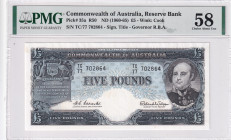 Australia, 5 Pounds, 1960/1965, AUNC, p35a
AUNC
PMG 58 EPQ
Estimate: USD 200 - 400