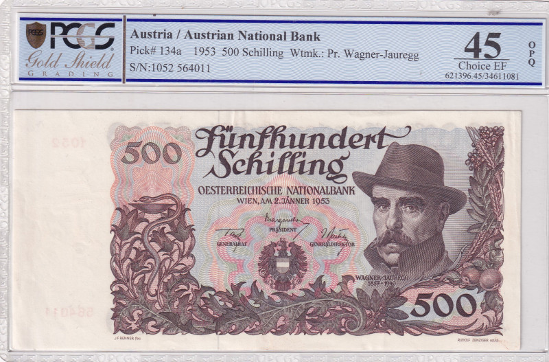 Austria, 500 Schilling, 1953, XF, p134a
XF
PCGS 45 OPQ
Estimate: USD 200 - 40...