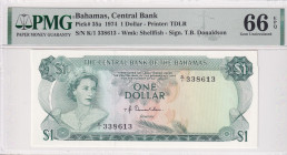 Bahamas, 1 Dollar, 1974, UNC, p35a
UNC
PMG 66 EPQQueen Elizabeth II Portrait
Estimate: USD 75 - 150
