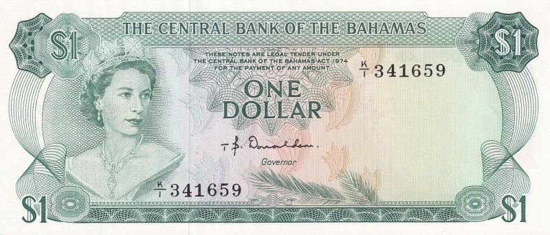 Bahamas, 1 Dollar, 1974, UNC, p35a
UNC
Queen Elizabeth II Portrait
Estimate: ...