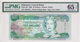 Bahamas, 10 Dollars, 1996, UNC, p59
UNC
PMG 65 EPQQueen Elizabeth II Portrait
Estimate: USD 300 - 600