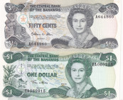 Bahamas, 1/2-1 Dollars, 1984/2002, UNC, p42a; p70, (Total 2 banknotes)
UNC
Queen Elizabeth II Portrait
Estimate: USD 20 - 40