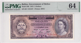 Belize, 2 Dollars, 1975, UNC, p34b
UNC
PMG 64Queen Elizabeth II Portrait
Estimate: USD 300 - 600