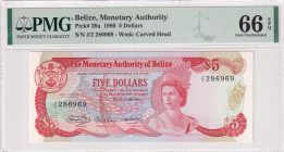 Belize, 5 Dollars, 1980, UNC, p39a
UNC
PMG 66 EPQ
Estimate: USD 250 - 500