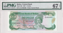 Belize, 1 Dollar, 1987, UNC, p46c
UNC
PMG 67 EPQQueen Elizabeth II PortraitHigh Condition
Estimate: USD 100 - 200