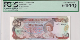 Belize, 20 Dollars, 1987, UNC, p49b
UNC
PCGS 64 PPQ
Estimate: USD 300 - 600