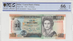 Belize, 10 Dollars, 1991, UNC, p54b
UNC
PCGS 66 OPQQueen Elizabeth II Portrait
Estimate: USD 100 - 200