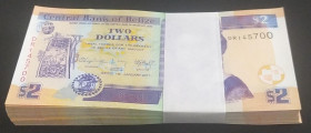 Belize, 2 Dollars, 2017, UNC, p66f, BUNDLE
UNC
(Total 100 Banknotes)Queen Elizabeth II Portrait
Estimate: USD 150 - 300