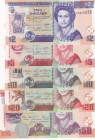 Belize, 2-5-10-20-50 Dollars, 2011/2016, p66-p70, (Total 5 banknotes)
Queen Elizabeth II Portrait10-50 Dollars, UNC; 2-5 Dollars, UNC(-); 20 Dollars,...