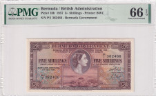 Bermuda, 5 Shillings, 1957, UNC, p18b
UNC
PMG 66 EPQQueen Elizabeth II Portrait
Estimate: USD 250 - 500