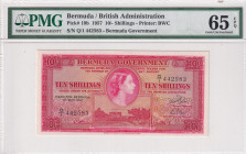 Bermuda, 10 Shillings, 1957, UNC, p19b
UNC
PMG 65 EPQQueen Elizabeth II Portrait
Estimate: USD 250 - 500