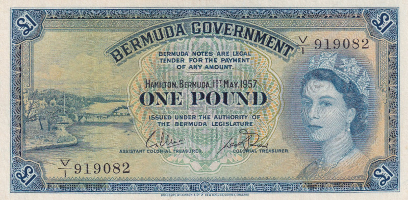 Bermuda, 1 Pound, 1957, XF, p20b
XF
Queen Elizabeth II Portrait
Estimate: USD...