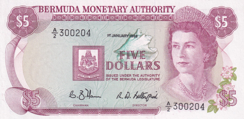 Bermuda, 5 Dollars, 1988, UNC, p29d
UNC
Queen Elizabeth II Portrait
Estimate:...