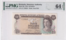 Bermuda, 50 Dollars, 1974, UNC, p32a
UNC
PMG 64 EPQQueen Elizabeth II Portrait
Estimate: USD 3000 - 6000
