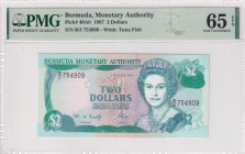 Bermuda, 2 Dollars, 1997, UNC, p40Ab
UNC
PMG 65 EPQ 
Estimate: USD 50 - 100