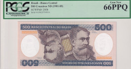Brazil, 500 Cruzeiros, 1981/1985, UNC, p200b
UNC
PCGS 66 PPQ
Estimate: USD 25 - 50