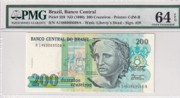 Brazil, 200 Cruzeiros, 1990, UNC, p229
UNC
PMG 64 EPQ
Estimate: USD 25 - 50