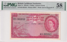 British Caribbean Territories, 1 Dollar, 1960, AUNC, p7c
AUNC
PMG 58Queen Elizabeth II Portrait
Estimate: USD 100 - 200