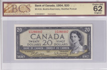 Canada, 20 Dollars, 1954, UNC, p80b
UNC
BCS 62Queen Elizabeth II Portrait
Estimate: USD 100 - 200
