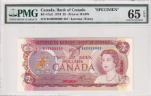 Canada, 2 Dollars, 1974, UNC, p86as, SPECIMEN
UNC
PMG 65 EPQQueen Elizabeth II Portrait
Estimate: USD 250 - 500