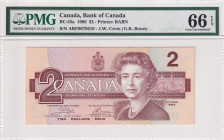 Canada, 2 Dollars, 1986, UNC, p94a
UNC
PMG 66 EPQQueen Elizabeth II Portrait
Estimate: USD 40 - 80