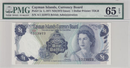 Cayman Islands, 1 Dollar, 1972, UNC, p1a
UNC
PMG 65 EPQQueen Elizabeth II Portrait
Estimate: USD 100 - 200