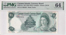 Cayman Islands, 5 Dollars, 1971, UNC, p2a
UNC
PMG 64Queen Elizabeth II Portrait
Estimate: USD 100 - 200