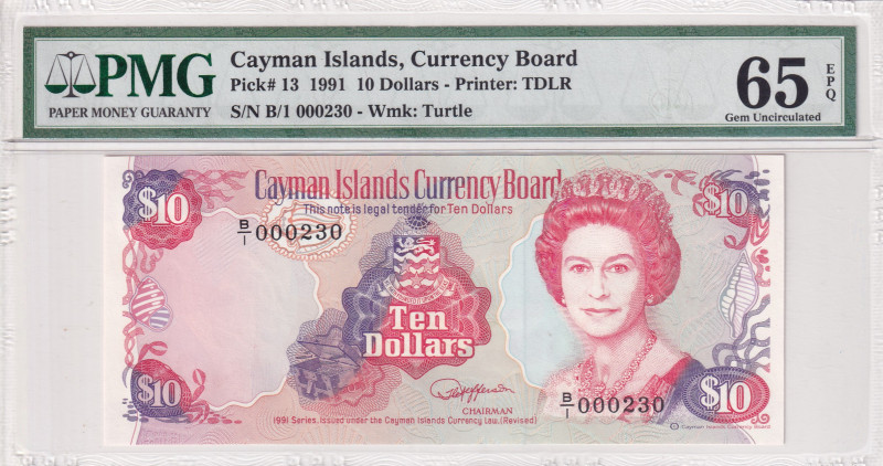 Cayman Islands, 10 Dollars, 1991, UNC, p13
UNC
PMG 65 EPQPortrait of Queen Eli...