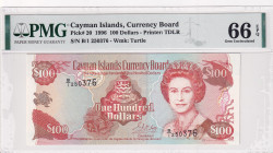 Cayman Islands, 100 Dollars, 1996, UNC, p20
UNC
PMG 66 EPQQueen Elizabeth II Portrait
Estimate: USD 250 - 500