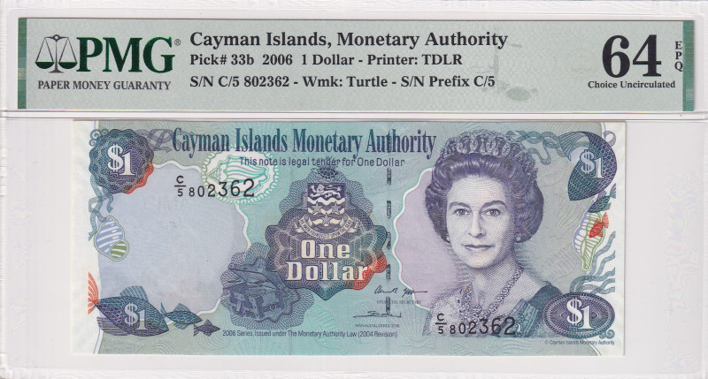 Cayman Islands, 1 Dollar, 2006, UNC, p33b
UNC
PMG 64 EPQQueen Elizabeth II Por...