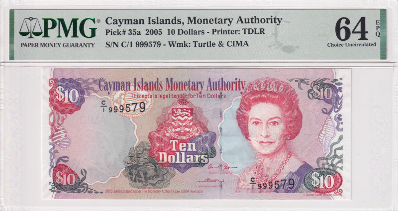 Cayman Islands, 10 Dollars, 2005, UNC, p35a
UNC
PMG 64 EPQQueen Elizabeth II P...