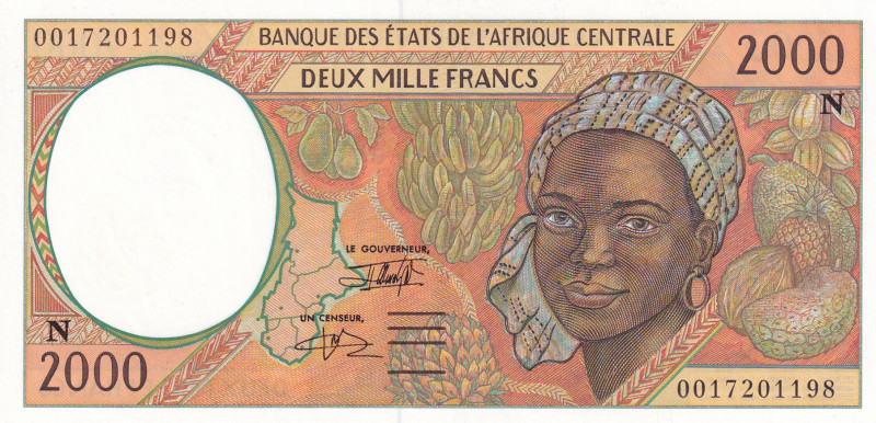 Central African States, 2.000 Francs, 2000, UNC, p503Ng
UNC
Light handling"N" ...