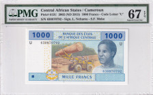 Central African States, 1.000 Francs, 2015, UNC, p612U
UNC
PMG 67 EPQ"U'' CamerounHigh Condition
Estimate: USD 25 - 50