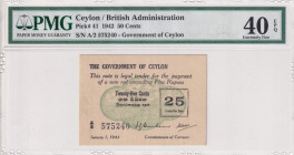 Ceylon, 50 Cents, 1942, XF, p41
XF
PMG 40 EPQ
Estimate: USD 300 - 600