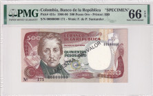 Colombia, 500 Pesos Oro, 1986, UNC, p431s, SPECIMEN
UNC
PMG 66 EPQ
Estimate: USD 100 - 200