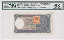 Czechoslovakia, 100 Korun, 1945, UNC, p51s, SPECIMEN
UNC
PMG 63
Estimate: USD 60 - 120