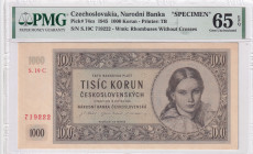 Czechoslovakia, 1.000 Korun, 1945, UNC, p74cs, SPECIMEN
UNC
PMG 65 EPQ
Estimate: USD 150 - 300