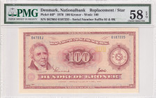 Denmark, 100 Kroner, 1970, AUNC, p46f, REPLACEMENT
AUNC
PMG 58 EPQ
Estimate: USD 250 - 500