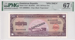 Dominican Republic, 50 Pesos Oro, 1975, UNC, p112s1, SPECIMEN
UNC
PMG 67 EPQTOP POPHigh Condition
Estimate: USD 150 - 300