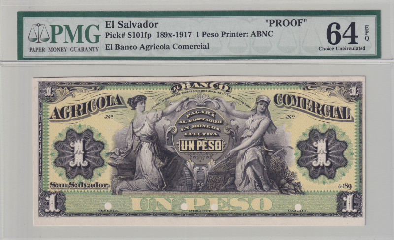 El Salvador, 1 Peso, 189X, UNC, pS101fp, PROOF
UNC
PMG 64 EPQ
Estimate: USD 2...