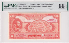 Ethiopia, 5 Dollars, 1945, UNC, p13ccts1, SPECIMEN
UNC
PMG 66 EPQFront Color Trial
Estimate: USD 250 - 500