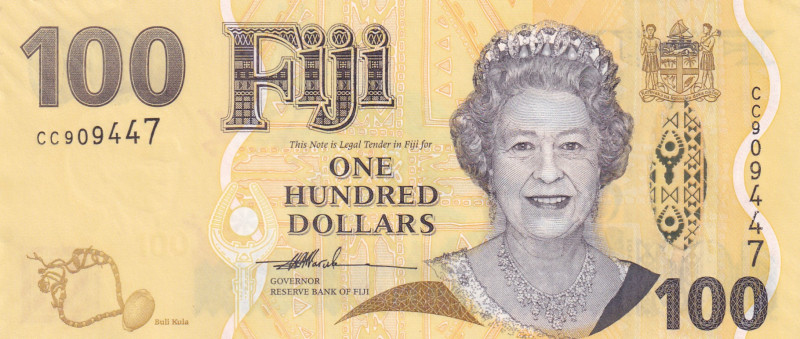 Fiji, 100 Dollars, 2007, UNC, p114a
UNC
Queen Elizabeth II Portrait
Estimate:...