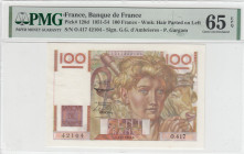 France, 100 Francs, 1951/1954, UNC, p128d
UNC
PMG 65 EPQ
Estimate: USD 125 - 250