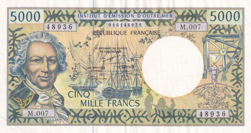 French Pacific Territories, 5.000 Francs, 1996, XF, p3e
XF
Light stained
Esti...