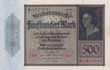 Germany, 500 Mark, 1922, UNC(-), p73
UNC(-)
Light stained
Estimate: USD 20 - 40