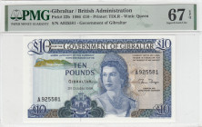 Gibraltar, 10 Pounds, 1986, UNC, p22b
UNC
PMG 67 EPQHigh ConditionQueen Elizabeth II Portrait
Estimate: USD 300 - 600