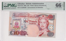Gibraltar, 10 Pounds, 1995, UNC, p26
UNC
PMG 66 EPQQueen Elizabeth II Portrait
Estimate: USD 60 - 120